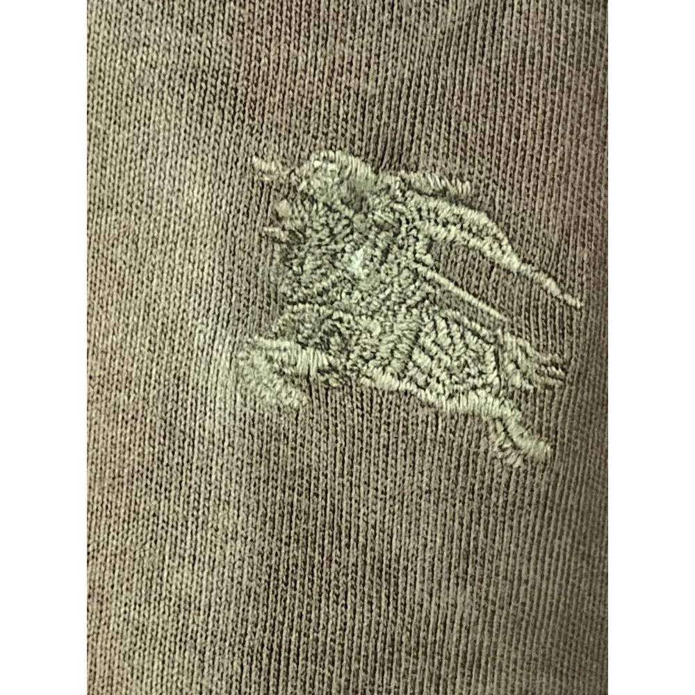 Burberry Brit Pullover Sz XL Brown Quarter Zip Mock Neck Logo Designer Sweater